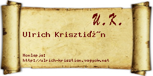 Ulrich Krisztián névjegykártya